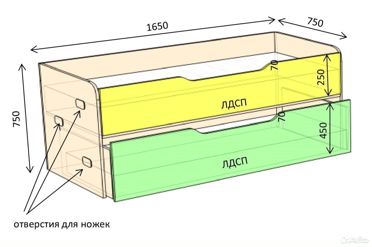 Размеры детской двуспальной кровати