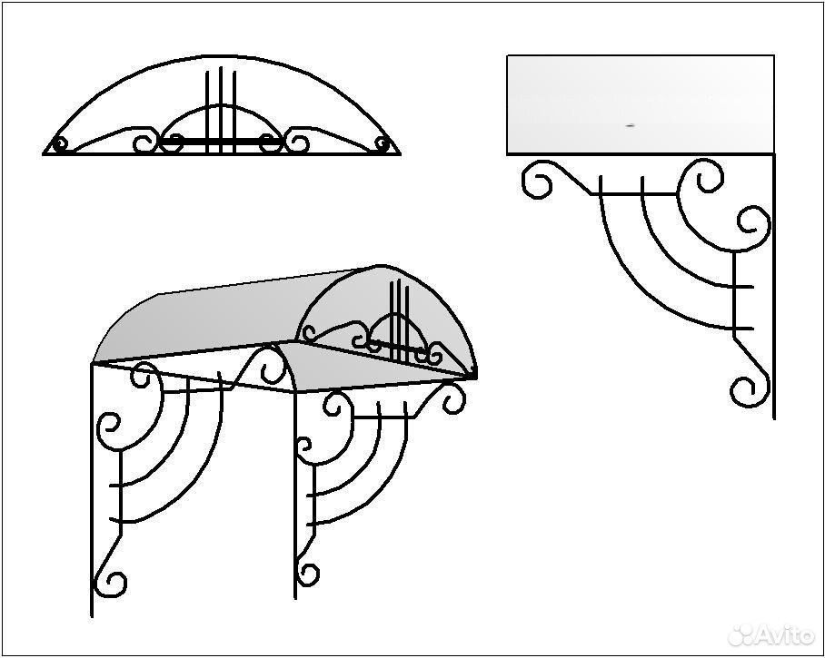 Нарисовать навес. Односкатный козырек над крыльцом чертеж. Чертеж навеса над крыльцом из металла. Казерек металл вид с переди чертеж. Козырек из профтрубы чертеж.