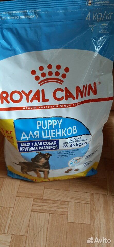 Корм для щенков крупных размеров RoyalCanin 4кг купить на Зозу.ру - фотография № 1