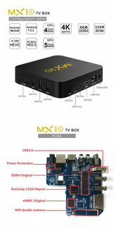 Tv box MX10 (android tv) 4/32