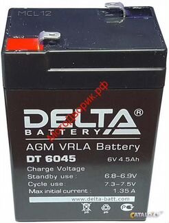 Акб Delta DTM 6045 (6V / 4,5Ah)