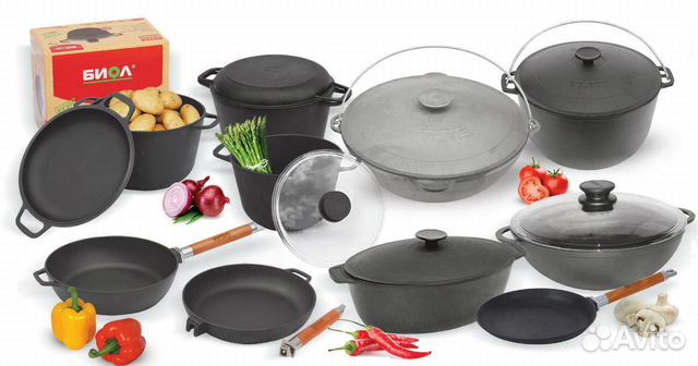 Чугунные сковороды - казаны - кастрюли 