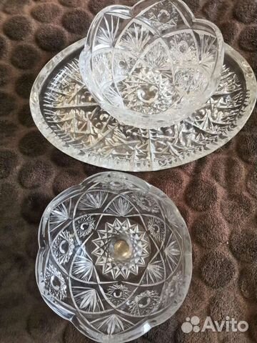 Хрустальное блюдо и салатницы СССР