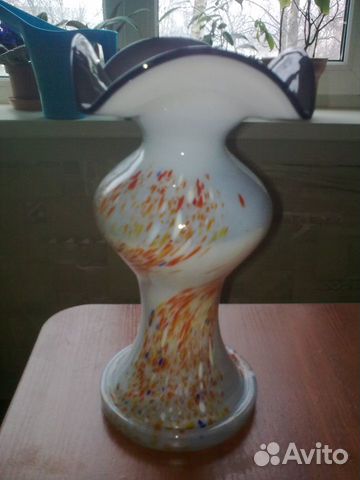 Ваза и конфетница цветное стекло СССР