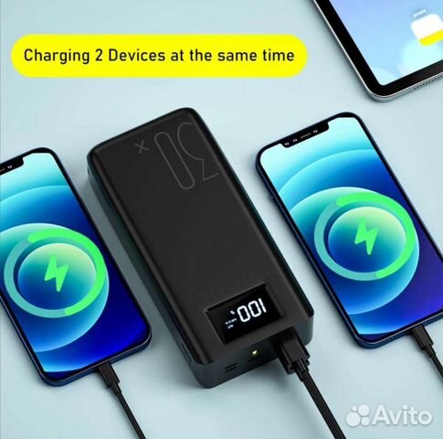 Повербанк QC, PD 30000Mah, Powerbank, зарядное уст