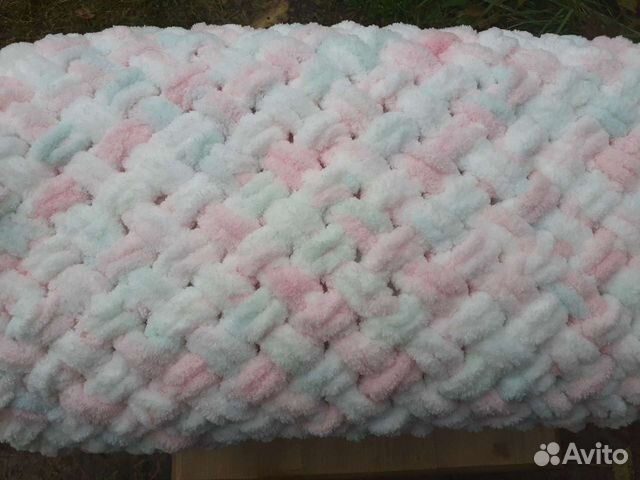 Плед из плюшевой пряжи