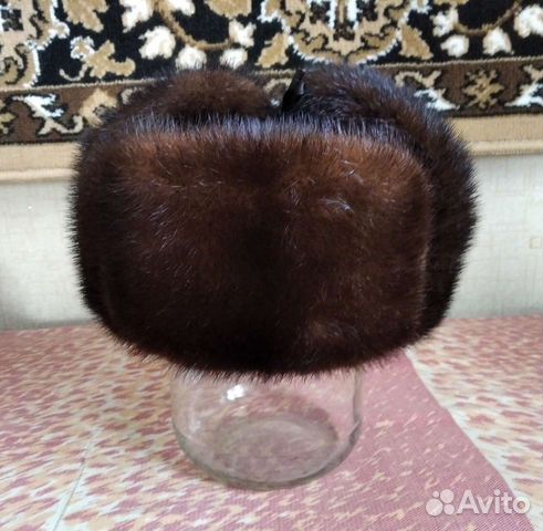 Мужская норковая шапка-ушанка