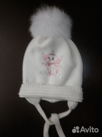 Новая утепленная шапочка для девочки, размер 52-54