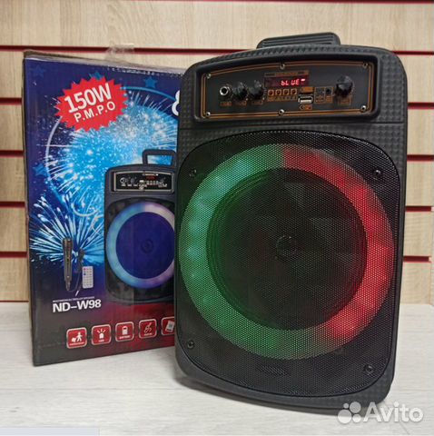 Портативная блютуз акустика Trolley w98 50вт