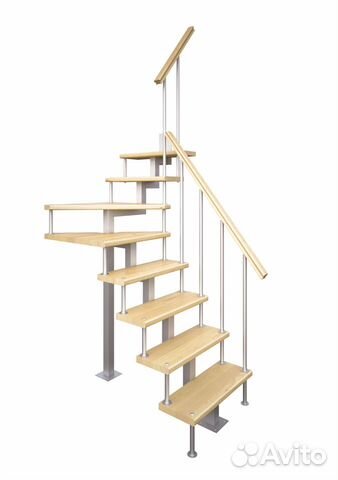 Малогабаритная лестница, 2,7-2,9м, Г-образная
