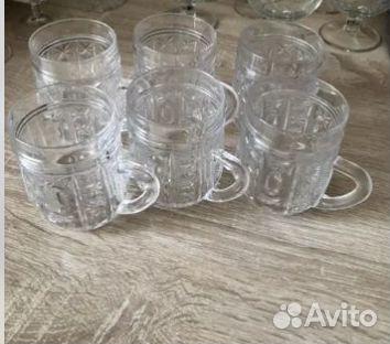 Хрустальные кружки,чашки и графин