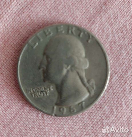 Монета Liberty Quarter Dollar 1967г