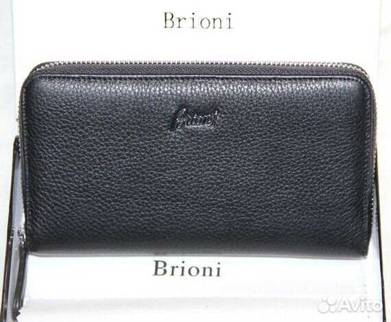 Мужской кожаный клатч портмоне Brioni black lux Мужской кожаный клатч портмоне Brioni black lux