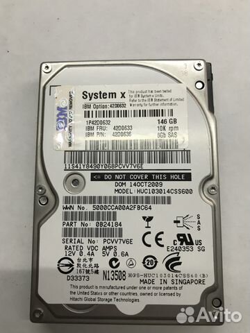 Жесткий диск IBM HDD 146Gb sas 10k