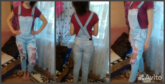 Комбинезон Stradivarius джинс джинсы и брючки
