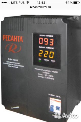 Стабилизатор Ресанта спн-1800