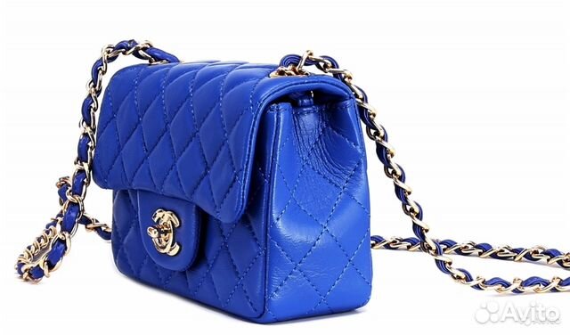 Сумка ярко-синяя chanel Mini Flap Bag 1115