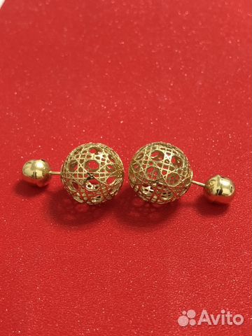 Золотые пусеты Диор Dior Золотые пусеты Диор Dior