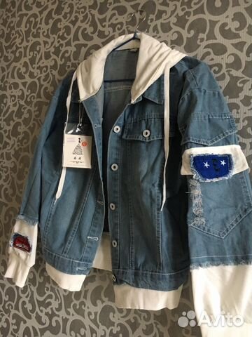 Куртка джинсовая с хлопковыми вставками. Джинсовка Куртка джинсовая с хлопковыми вставками. Джинсовка