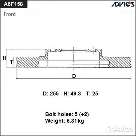 Диск тормозной передний toyota prius ZVW30 (09-15) Диск тормозной передний toyota prius ZVW30 (09-15)