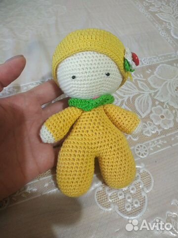 Вязаная игрушка Кукла + В подарок Лисенок из фетра Вязаная игрушка Кукла + В подарок Лисенок из фетра