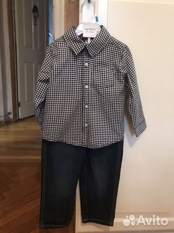Carters комплект рубашка и джинсы полукомбинезон Carters комплект рубашка и джинсы полукомбинезон