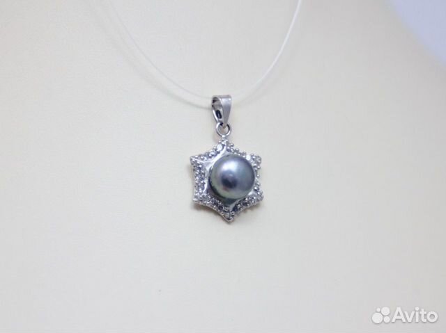 Серебряный кулон С жемчугом И цирконом 2,60 грамм