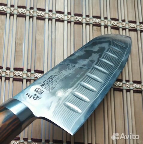 Нож Шеф Сантоку Mcusta Zanmai Damascus 67 слоев