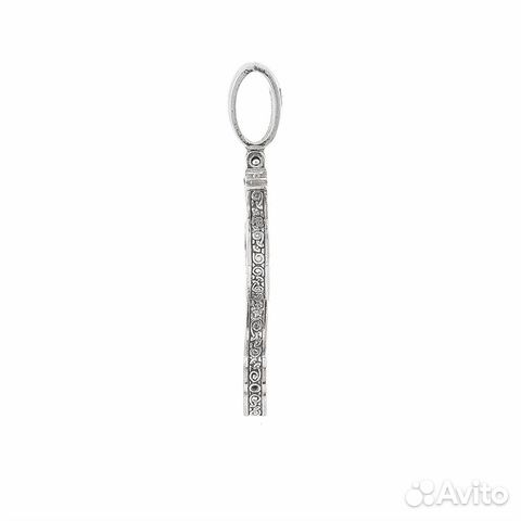 Серебряный мужской крестик, покрытие родием, встав Серебряный мужской крестик, покрытие родием, встав