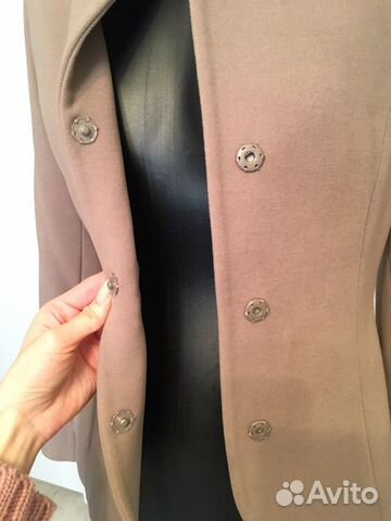 Новое Полупальто кофейного цвета 44 размер