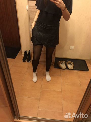 Юбка-шорты кожзам
