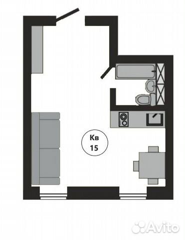 Студия, 15 м², 1/6 эт.
