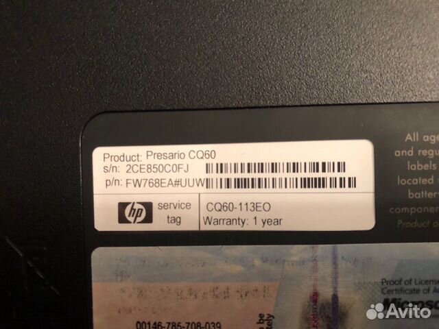 Ноутбук HP Presario CQ60 Ноутбук HP Presario CQ60