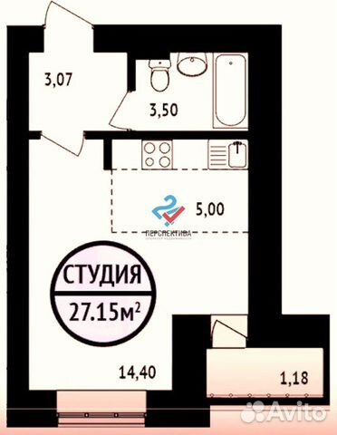 1-к квартира, 27.2 м², 7/16 эт.