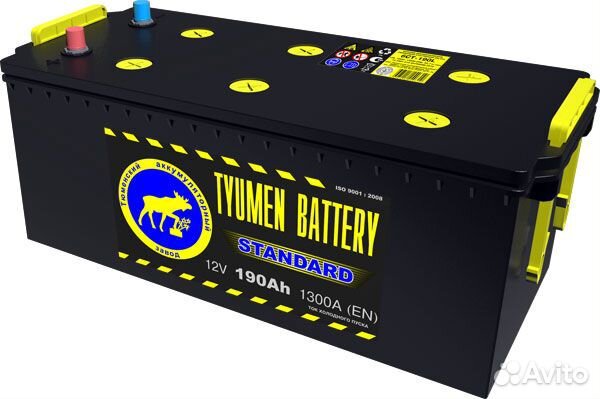 Аккумулятор 190Ah 6-CT Tyumen Battery calcium 1300