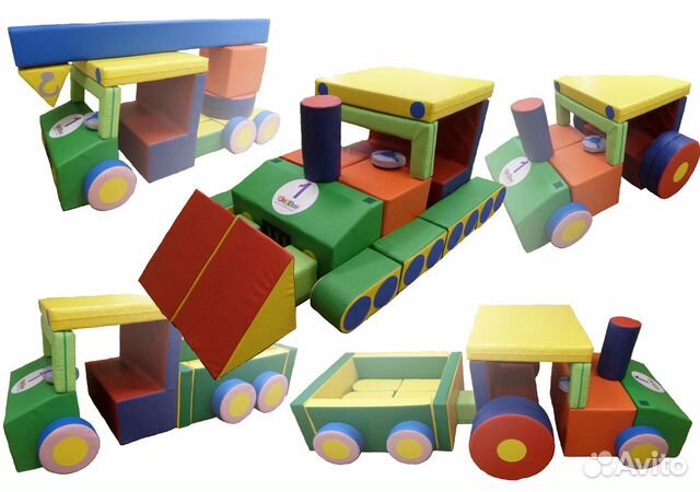 Мягкий игровой набор Стройка 5 в 1, из 34 модулей Мягкий игровой набор Стройка 5 в 1, из 34 модулей