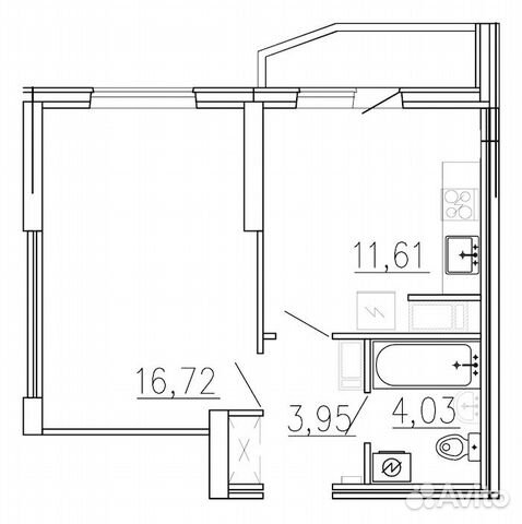1-к квартира, 37.7 м², 18/19 эт. 1-к квартира, 37.7 м², 18/19 эт.