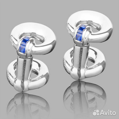Золотые запонки Chaumet с сапфирами