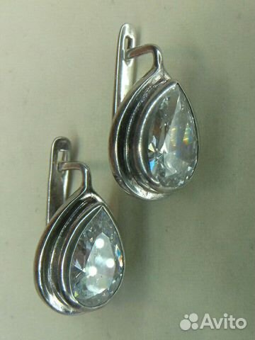 Серебро 925 пробы хх век,Серьги с Кварцем