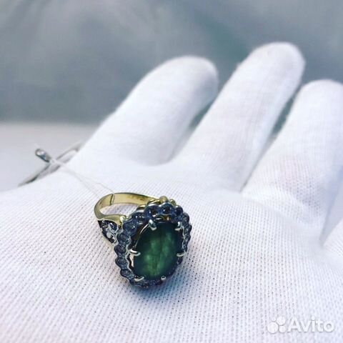 Золотое кольцо с изумрудом 5.8 ct