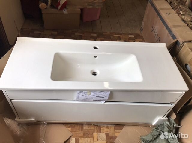 Тумба с раковиной Vitra S50 120 подвесная Белый гл Тумба с раковиной Vitra S50 120 подвесная Белый гл