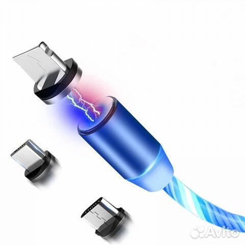 Магнитный зарядный кабель USB type C светящийся Магнитный зарядный кабель USB type C светящийся