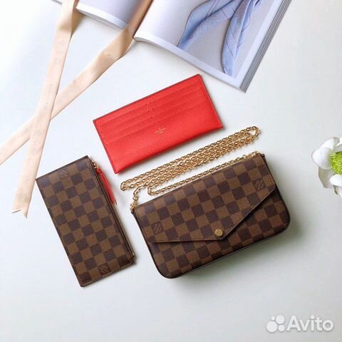 Клатч Louis Vuitton Felicie N63032 коричневый Клатч Louis Vuitton Felicie N63032 коричневый