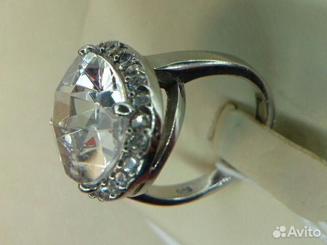 Серебро 925 пробы,Кольцо с Горным Хрусталём новое