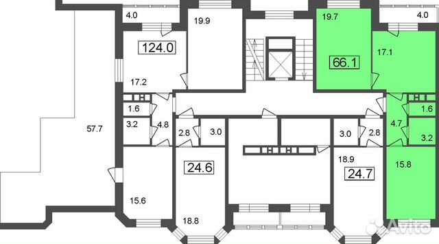 2-к квартира, 62.1 м², 6/7 эт.