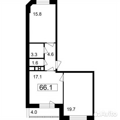 2-к квартира, 62.1 м², 7/7 эт.