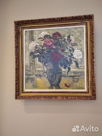 Картина пионы холст масло 62/60