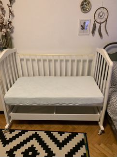 Детская кроватка Papaloni + матрас IKEA 120*60