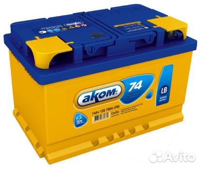 Аккумулятор Аком 74Ah 700A низкий обратная поля