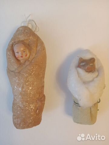 Ватные елочные игрушки СССР винтаж